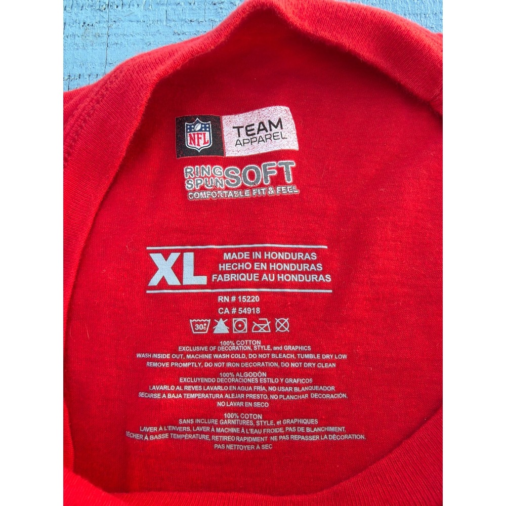 NFL Team Apparel New York Giants Red Graphic T-Shirt Mens XL Ring Spun Cotton - Picture 4 of 5